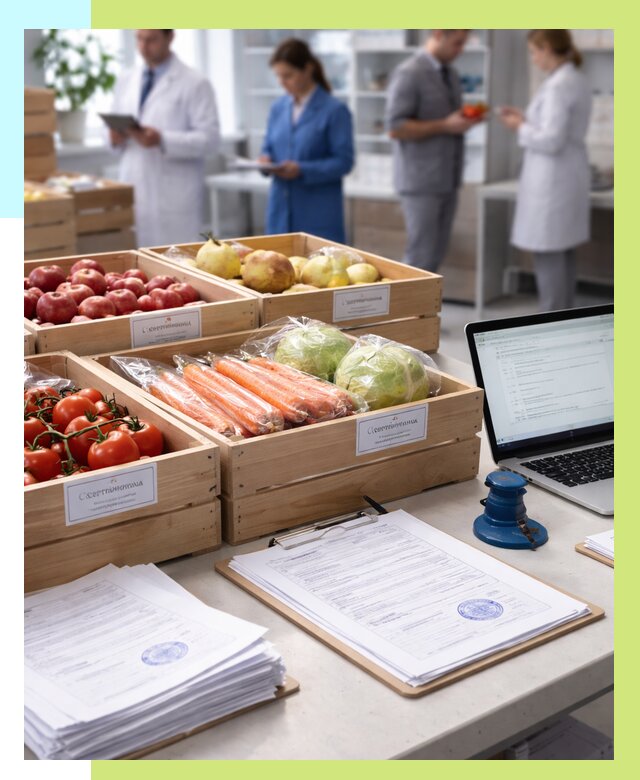 Сертификация овощей и фруктов в Курганинске от 8841 р. | Алешин-Кгн