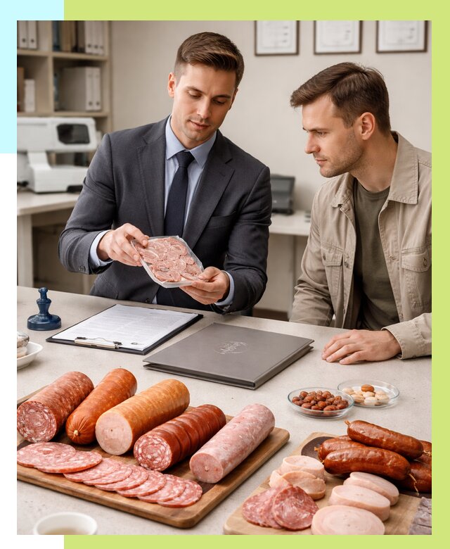 Сертификация колбасных изделий в Курганинске от 7801 р. | Алешин-Кгн